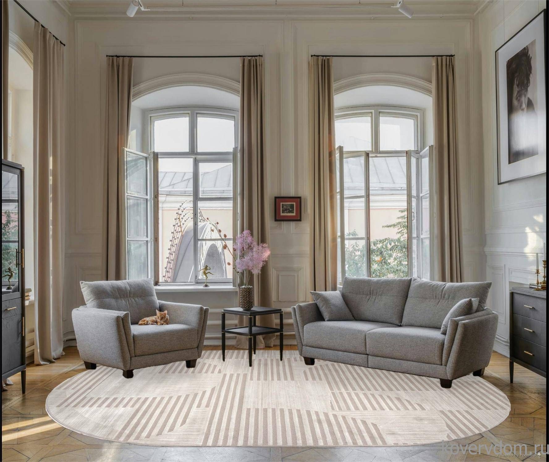 Ковер DIOS F440 CREAM Овал Ковер DIOS F440 CREAM Овал