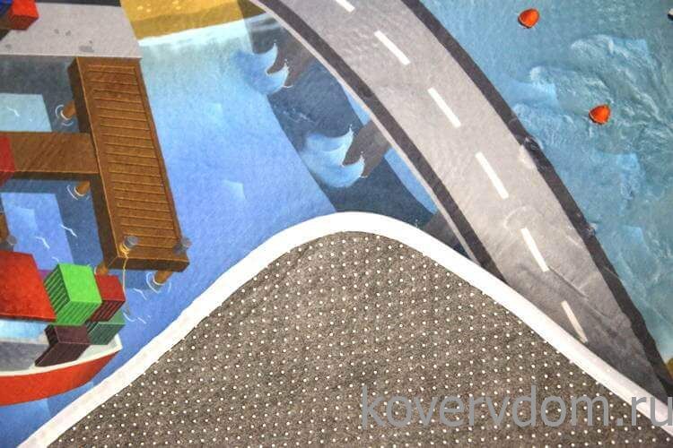 Детский развивающий 3D ковер с дорогами ГОРОДОК в морской бухте 86134