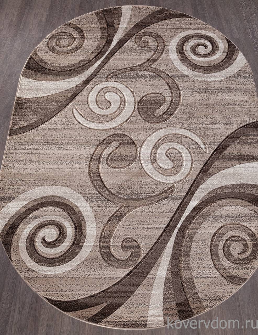 Ковер MEGA CARVING D263 LIGHT BEIGE Овал