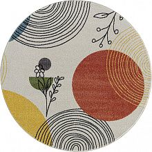 Красивый ковер RIO-A F234 GRAY-BLUE Круг