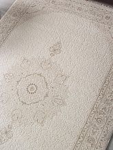 Пушистый круглый ковер Jasmine 35901B CREAM / CREAM