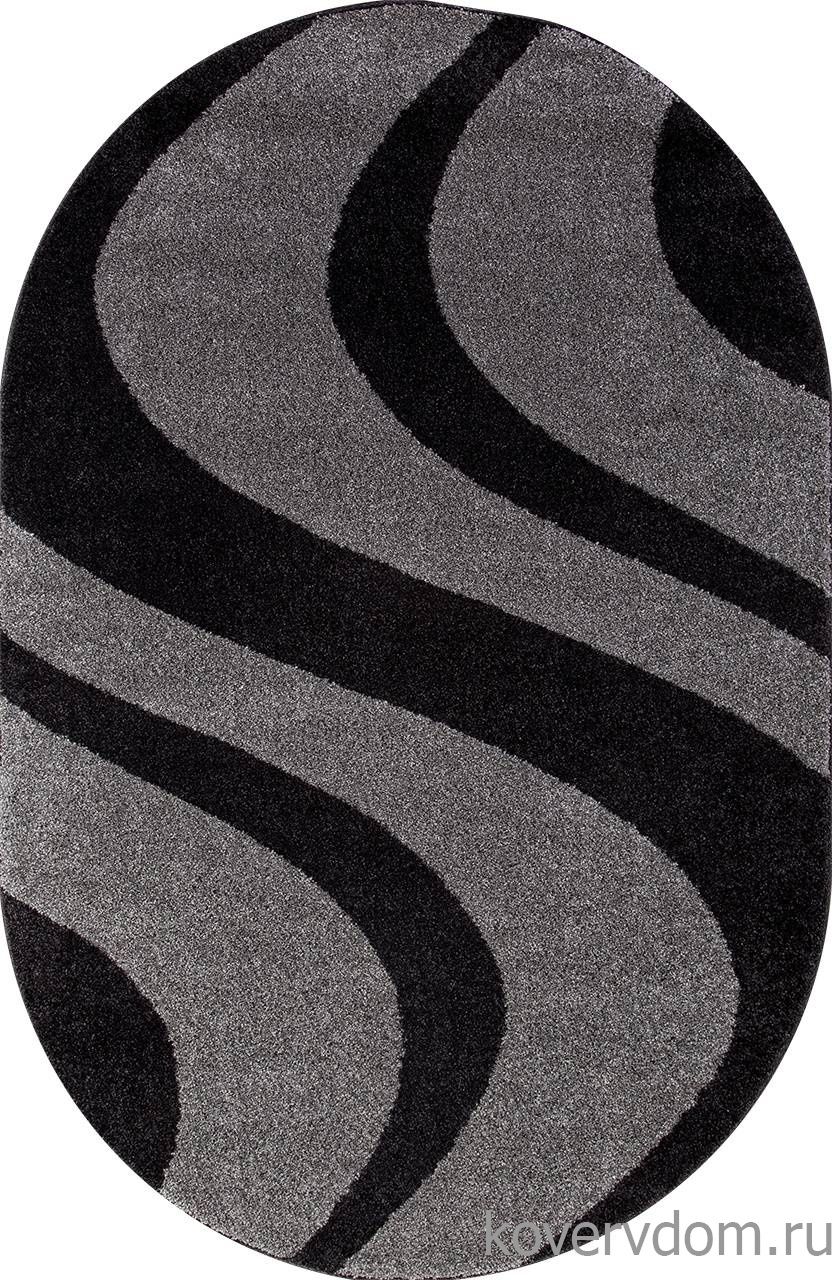 Ковер PLATINUM T617 GRAY-BLACK Овал Ковер PLATINUM T617 GRAY-BLACK Овал