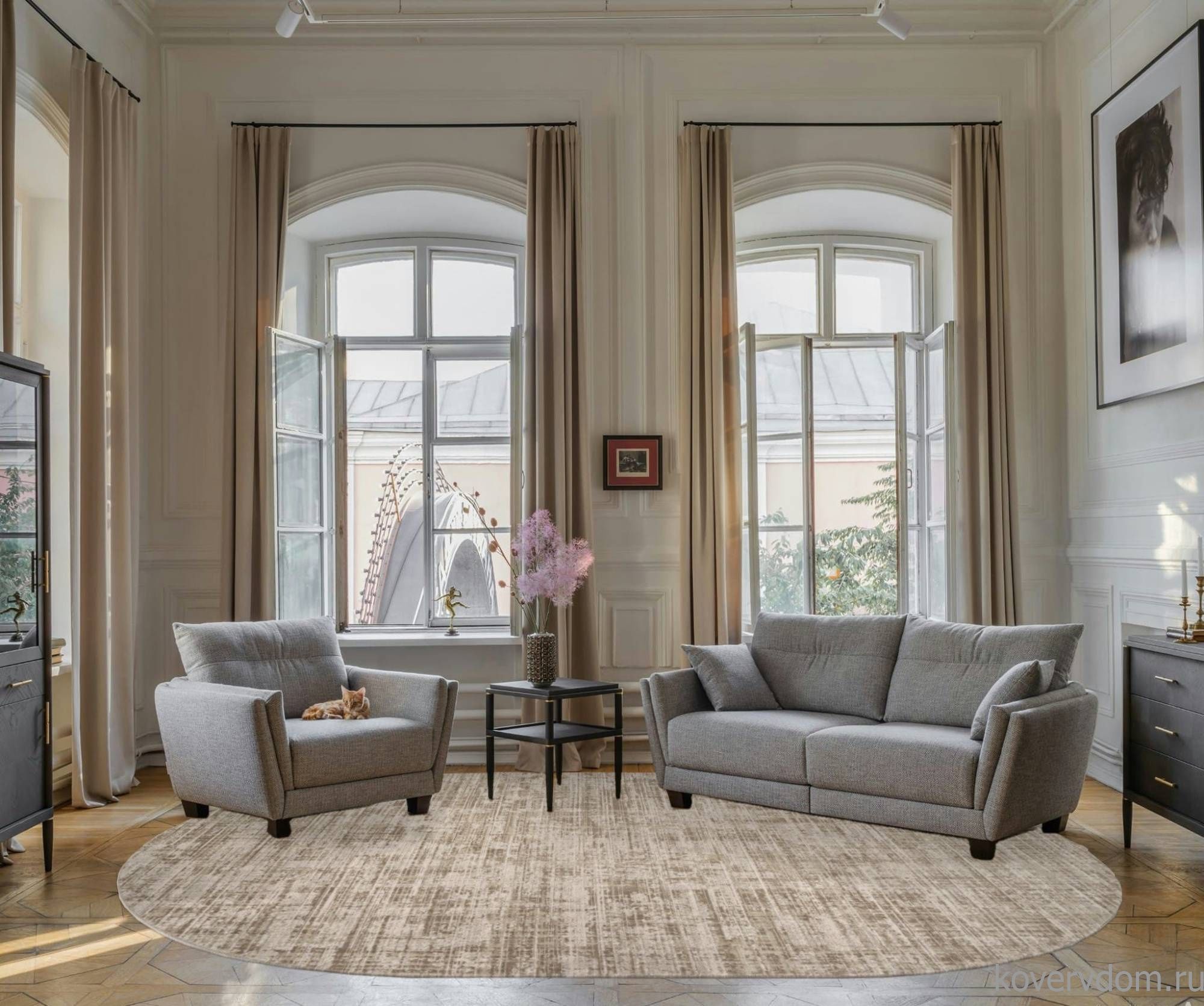 Ковер AFINA F415AE BEIGE / L.BROWN Овал Ковер AFINA F415AE BEIGE / L.BROWN Овал