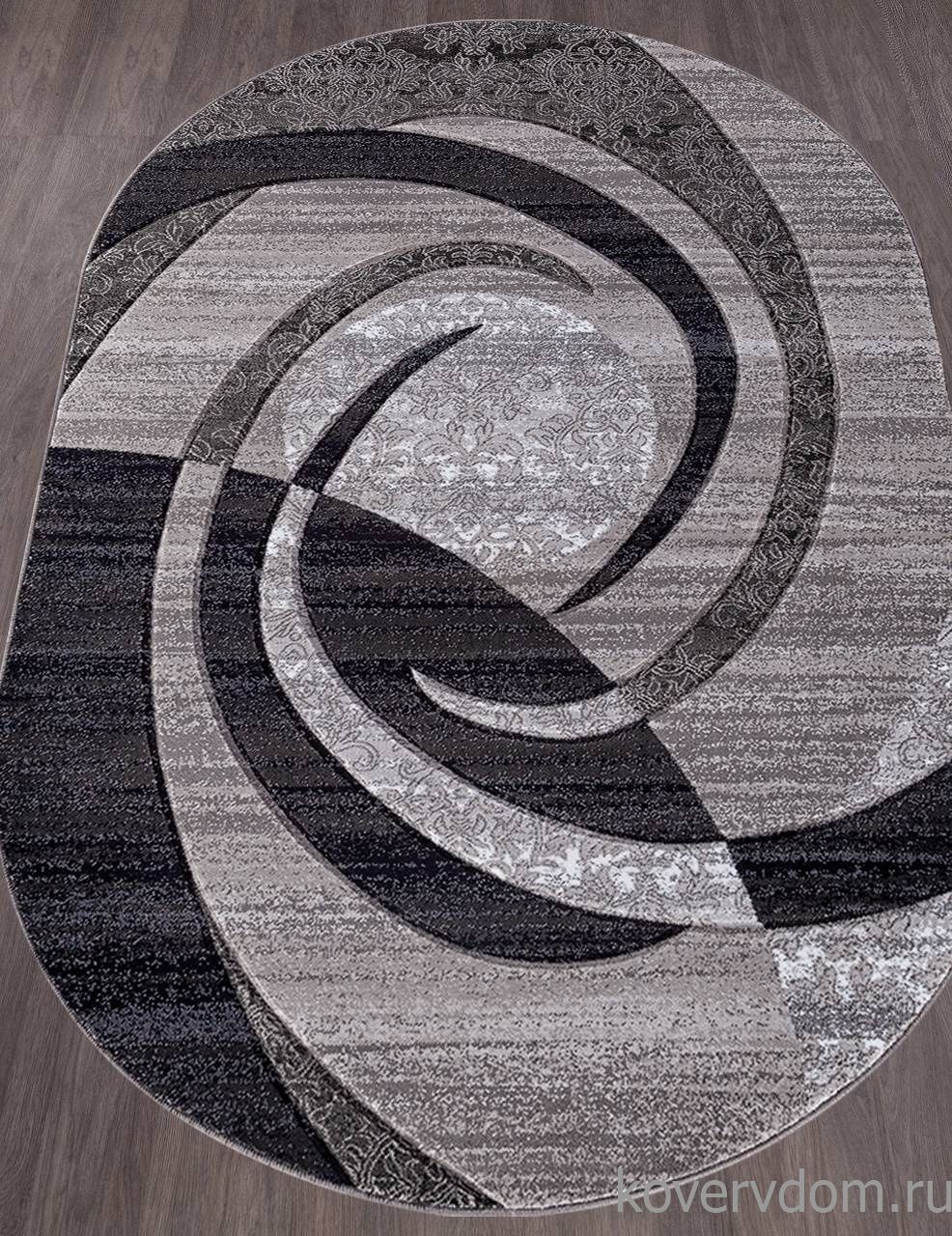 Ковер MEGA CARVING d264 GRAY Овал